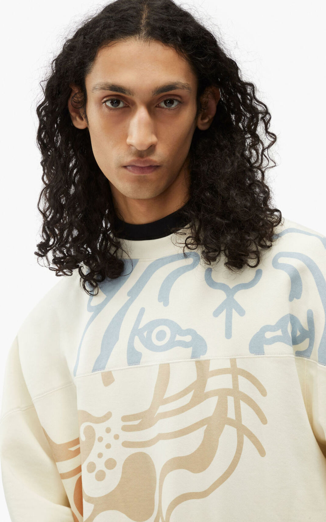 Sweatshirt Kenzo K Tiger oversized Masculino - Branco | 752ACXTBD